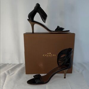 COACH NEW YORK MANYA WASHED LEATHER HEELS FTL-10-278